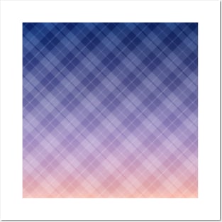 Sunset plaid pattern Posters and Art